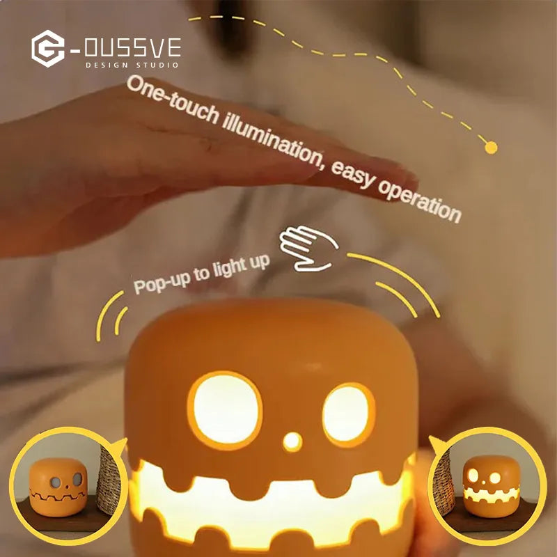 🎃 Pompoen Nachtlampje - Oplaadbare Halloween Lamp 🔋 Perfect Halloween Decoratie Cadeau 🎁