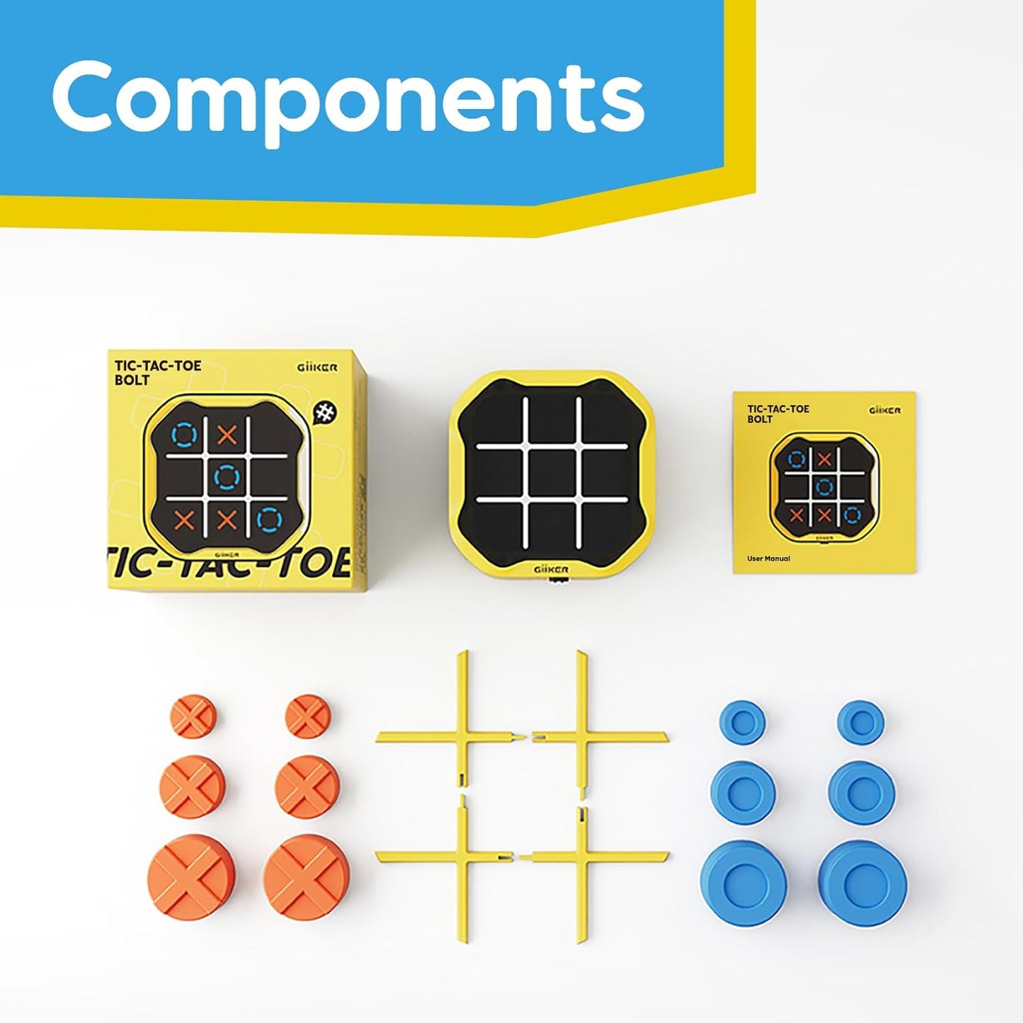 GiiKER Tic Tac Toe Bolt Game (3-in-1 Game)