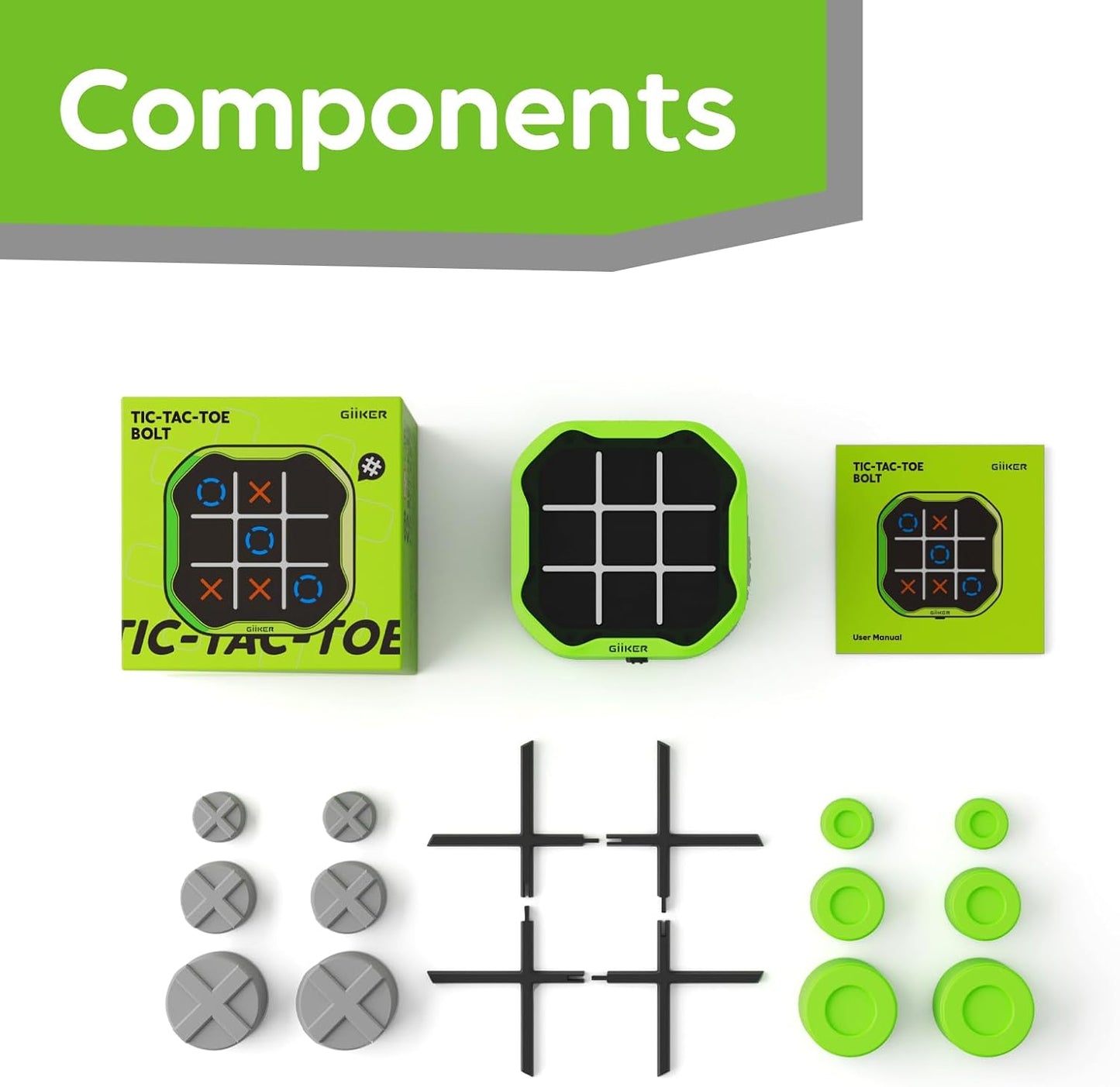 GiiKER Tic Tac Toe Bolt Game (3-in-1 Game)